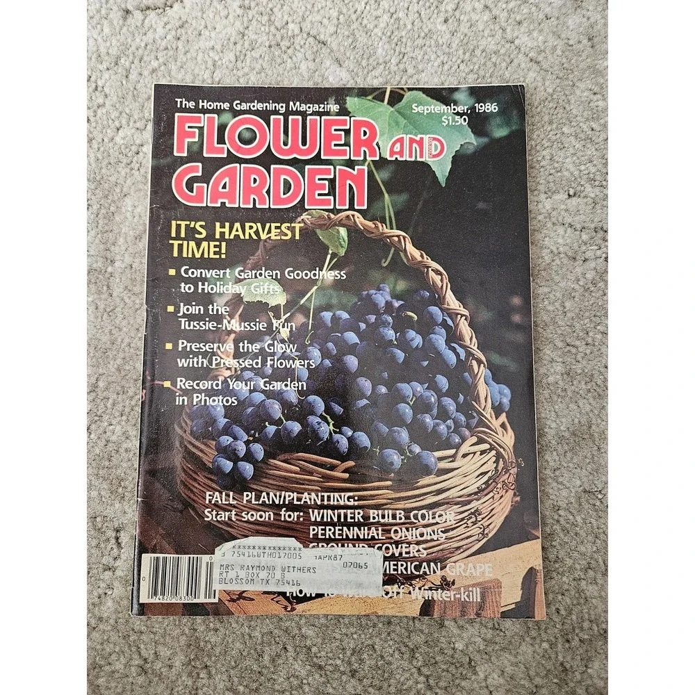 Flower And Garden Magazine September 1986 / Flowers, plants gardening